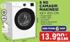 KEYSMART 8 KG ÇAMAŞIR MAKİNESİ KEY 810 CM fiyat ve kampanya bilgisi